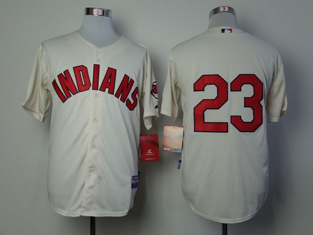Men Cleveland Indians #23 Brantley Cream MLB Jerseys->cleveland indians->MLB Jersey